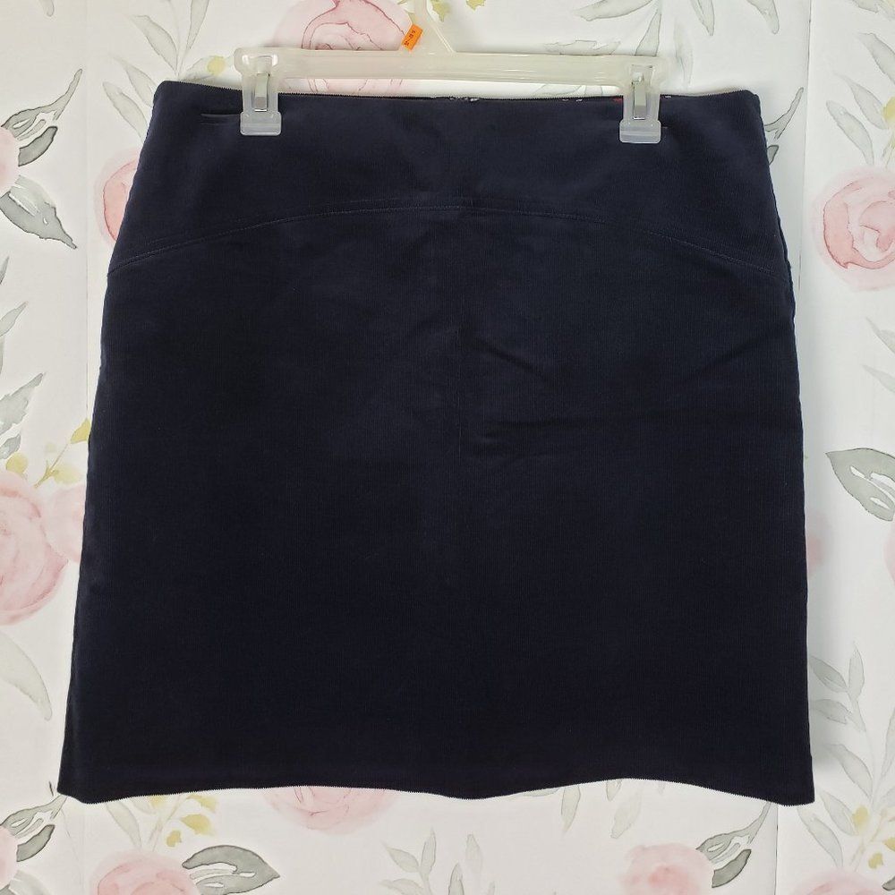 Tommy Hilfiger Navy Blue Corduroy Knee Length Skirt womens 10 L
